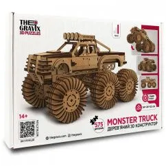 Дерев'яний 3D Конструктор "MONSTER TRUCK" THEGRAVIX (03945)