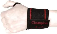 Бинт кистевой эластичный Champion с фиксацией пальца 50 x 7 см Черный 2 шт (00128)