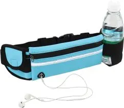 Спортивна сумка для бігу на пояс Xiamen RanBag з кишенею на пляшку 20х10х2 см Синій (PH0503010)