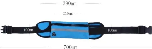 Спортивна сумка для бігу на пояс Xiamen RanBag з кишенею на пляшку 20х10х2 см Синій (PH0503010) - фото №5