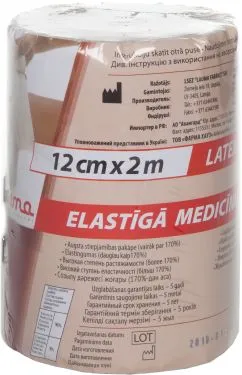 Бинт медичний еластичний компресійний Lauma модель 2 Latex Free 12 см х 2 м (843021)