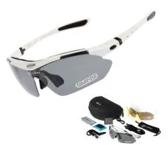 Спортивні окуляри ROCKBROS 5 лінз / стекол поляризація UV400 велоочки Білі (301303350)