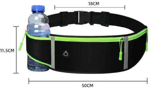 Сумка для бігу на пояс Xiamen з кишенею на пляшку RanBag 50х11. 5 см Чорна (PH050340) - фото №3