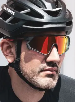 Велоокуляри фотохромні рокброс комплект з двох лінз / Спортивні поляризовані окуляри для велосипеда для чоловіків і жінок 8718 ROCKBROS Червоний (64935)