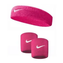 Комплект Nike пов'язка+ напульсники рожевий Рожевий 1SIZE (95624)