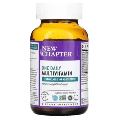 Щоденні мультивітаміни, Only One, One Daily Multivitamin, New Chapter, 72 таблетки (727783003607)