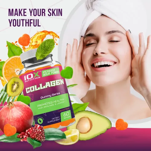 Колаген, Collagen, 10X Nutrition USA, 60 жувальних цукерок (717340890832) - фото №4