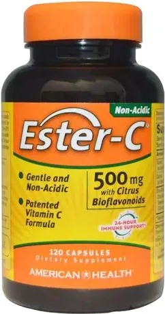 Естер-С American Health з біофлавоноїдами, Ester-C, American Health, 500 мг, 120 капсул (076630169615)