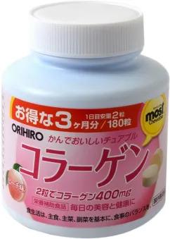 Витамины ORIHIRO Коллаген 180 жевательных таблеток (4971493105397)