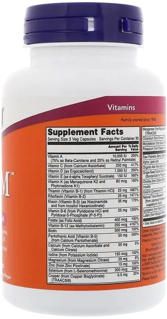 Супер Мультивитамины для мужчин Now Foods Adam 90 гелевых капсул (733739038784) - фото №3