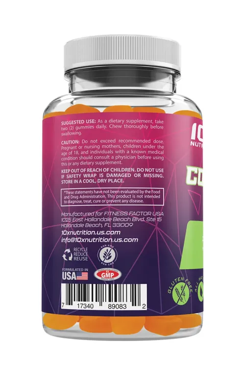 Колаген, Collagen, 10X Nutrition USA, 60 жувальних цукерок (717340890832) - фото №3