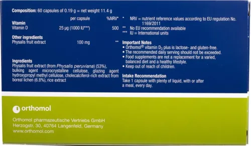 Вітаміни та мінерали Orthomol Vitamin D3 Plus (для кісткового скелету та структури кісток) (12502528) - фото №3