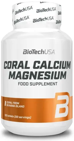 Вітаміни та мінерали Biotech Coral Calcium + Magnesium 100 таблеток (5999076216611)