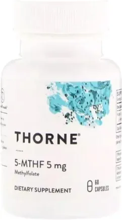 Витамины Thorne Research Фолат, 5-МТГФ, 5-MTHF, 5 мг, 60 капсул (693749132011)