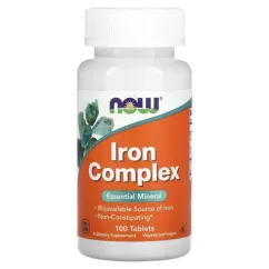 Мінерали Now Foods Iron Complex 100 таблеток (733739014405)