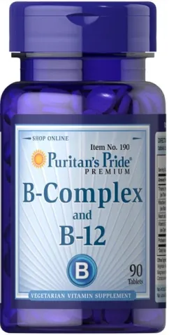 Комплекс витаминов Puritan's Pride Vitamin B-Complex и Vitamin B-12 90 таблеток (074312101908)