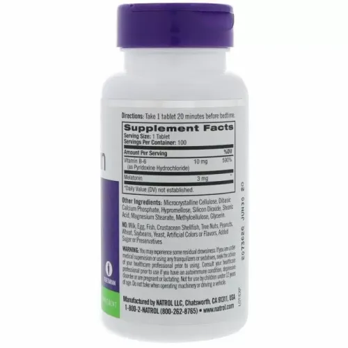 Вітаміни Natrol Melatonin 3 мг T/R 100 таблеток (047469004583) - фото №2