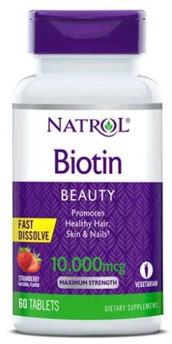 Вітаміни Natrol Biotin 10000 мкг Straw 60 таблеток (047469068851)