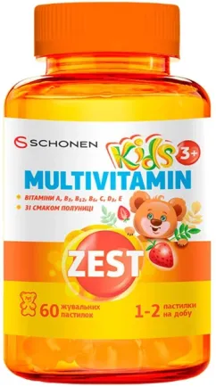 Зест ZEST Кидс жевательные пастилки Мультивитамин 60 шт (000001224)