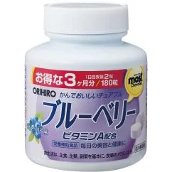 Вітаміни Orihiro Чорниця 180 жувальних таблеток (4971493104659)