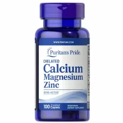 Вітаміни Puritan's Pride Chelated Calcium Magnesium Zinc 100 таблеток (074312142901)