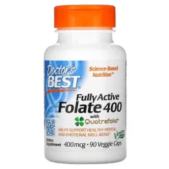 Фолат Folate 400 Fully Active Doctor's Best 400 мкг 90 капсул (1466185535)