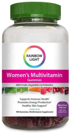 Мультивітаміни Rainbow Light для підтримки енергії для жінок New Women's Multivitamin Gummies 100 желейних цукерок (21888201495)