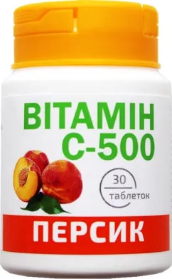 Вітамін С-500 Красота та Здоров'я 30 таблеток зі смаком персика (4820142438198)
