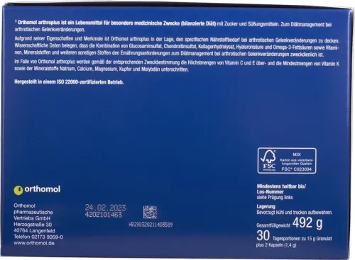 Вітаміни та мінерали Orthomol Arthro Pluse (здоров'я кісток і суглобів) гранули + капсули (8815227) - фото №2