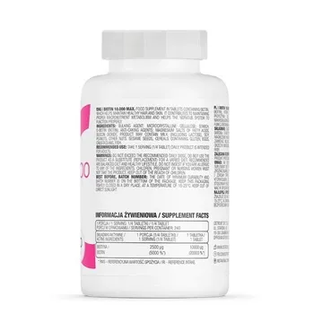 Вітаміни та мінерали OstroVit Biotin 10.000 MAX 60 таблеток (5903933907451) - фото №2
