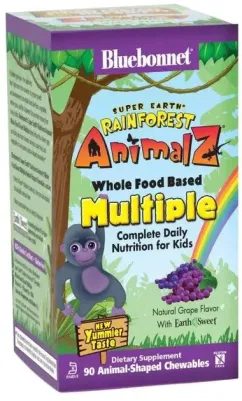 Мультивитамины Bluebonnet Nutrition Rainforest Animalz 90 конфет (743715001862)