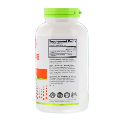 Буферизированный витамин C Sodium Ascorbate NutriBiotic 250 капсул (1278783594) - фото №2