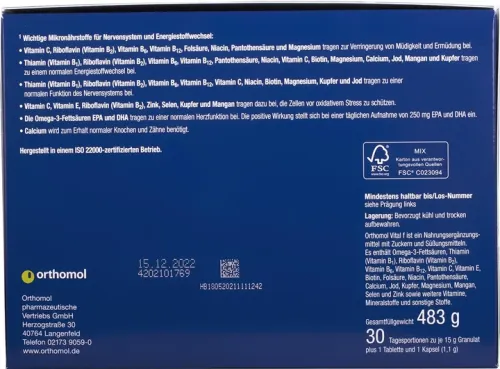 Вітаміни та мінерали Orthomol Vital F гран. (для жінок) 30 днів (1319643) - фото №2