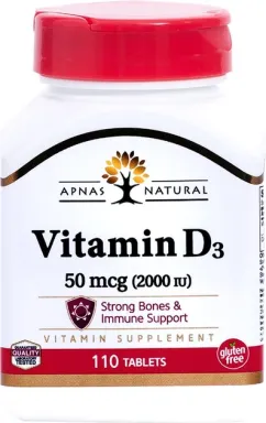 Вітамін D3 Apnas Natural 21th Century 50 мг (2000 MO) 110 таблеток (74098527111)