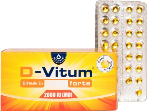 Витамины Oleofarm D-Vitum Forte 2000 60 шт. (5904960017083) - фото №2