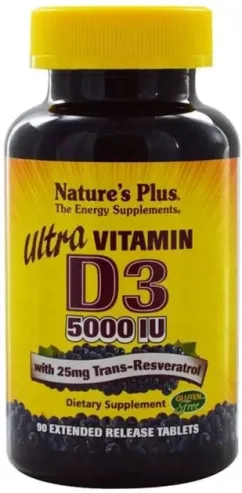Ультра Вітамін D3 5000 МО, Nature's Plus, 90 таблеток (097467010451)
