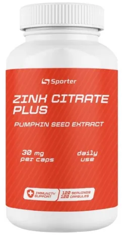 Минеральная примесь Sporter Zinc 30 citrate plus 120 капсул (4820249720097)