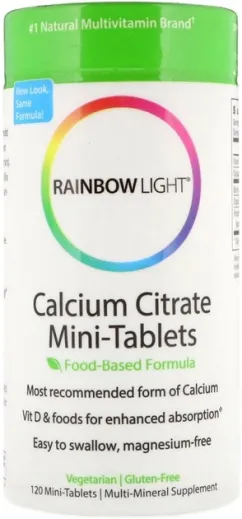 Вітаміни Rainbow Light цитрат кальцію Calcium Citrate Mini-Tablets 120 мінітаблетки (21888202119)