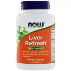 Витамины для обновления печени Liver Refresh, Now Foods 180 вегетарианских капсул (733739024497)