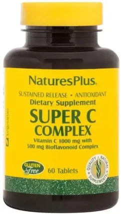Суперкомплекс Вітаміну С з біофлавоноїдами, Nature's Plus, 1000/500 мг, 60 таблеток (097467024793)