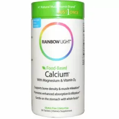 Вітаміни Rainbow Light Кальцій з магнієм і вітаміном D3 Food-Based Calcium with Magnesium & Vitamin D3 90 таблеток (21888109517)