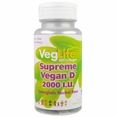 Витамин D2 для веганов VegLife 2000 МЕ 100 таблеток (1158036775)