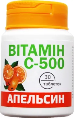 Вітамін С-500 Красота та Здоров'я 30 таблеток зі смаком апельсина (4820142438136)