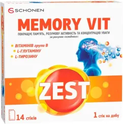 Зест ZEST витамины Мемори Вит 14 стыков (000000927)