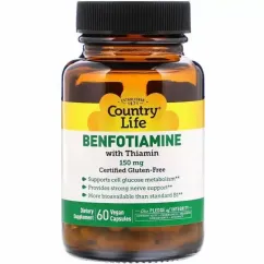 Вітаміни Country Life Benfotiamine with Thiamine 150 мг 60 капсул (015794060031)