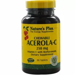 Ацерола-C, Вітамін C з біофлавоноїдами, 500 мг, Nature's Plus, 90 жувальних таблеток (097467024601)