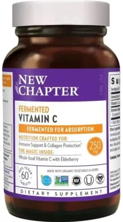 Ферментований вітамін С, New Chapter Fermented Vitamin C, 60 таблеток (727783902573)