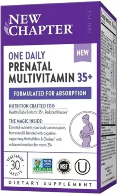 Ежедневные мультивитамины для беременных, One Daily Prenatal Multivitamin 35+, New Chapter, 30 таблеток (727783903297)