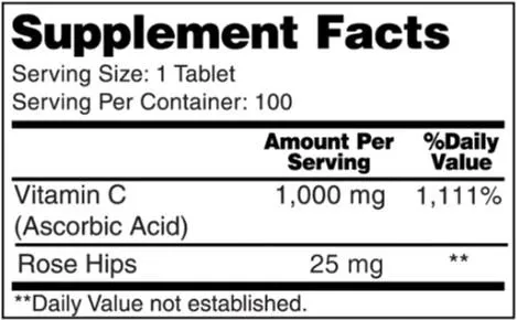 Витамины Earths Creation Vitamin C 1000 мг with rose hips 60 таблеток (608786036567) - фото №2