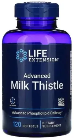 Силимарин (Расторопша), European Milk Thistle, Life Extension, 120 желатиновых капсул (737870192510)